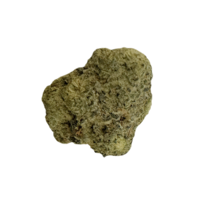 Rugged, irregular greenish rock isolated on a black background